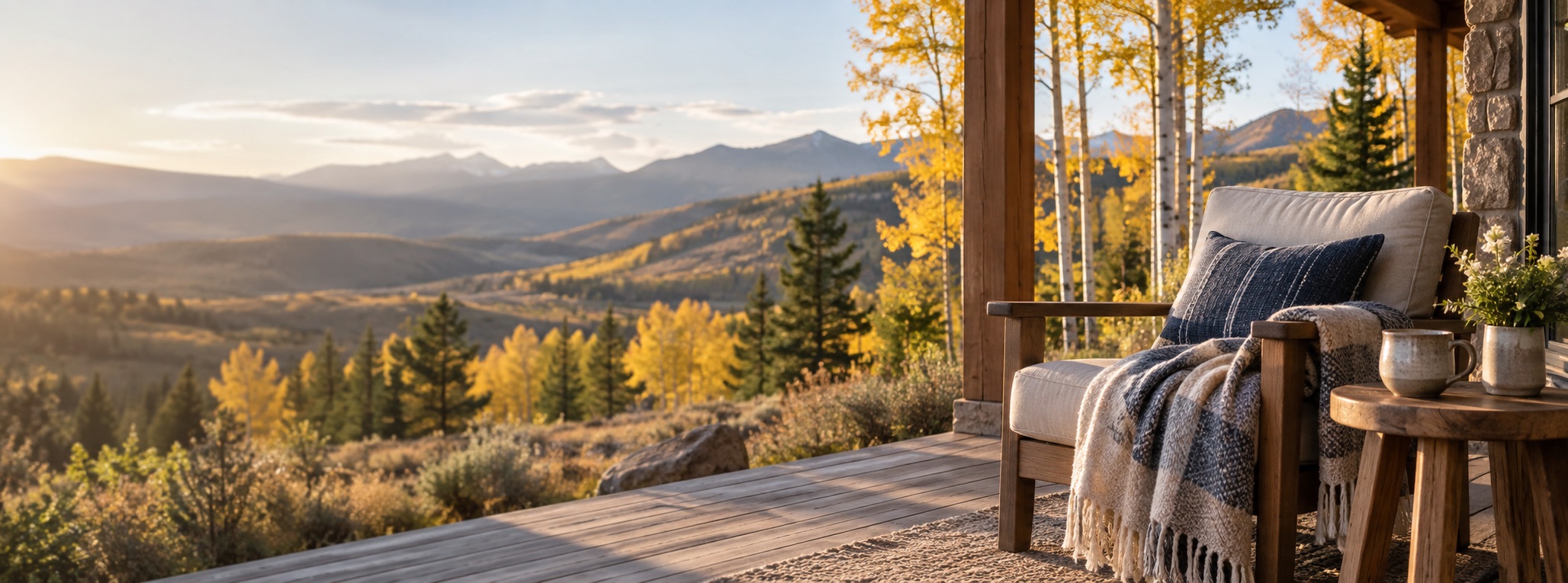 Comforting blanket overlooking the Colorado mountains